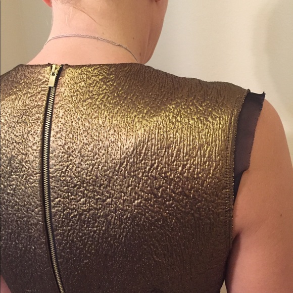 DIANE von FURSTENBERG Delani gold sz 10 NEW dress - Picture 4 of 8